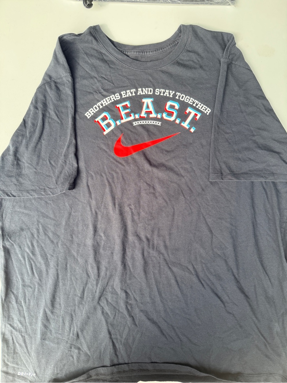Nike Black Dri-FIT The Nike Tee with White Print, 3XL